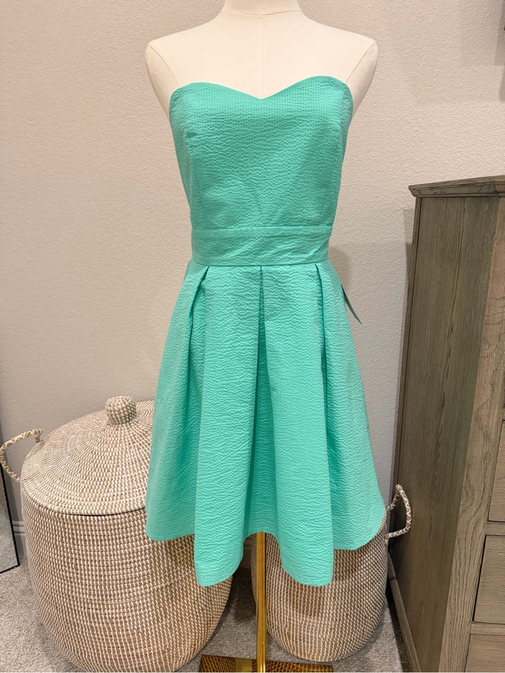 NWT Lauren James Women's The Corbin Strapless Dress In Sean Foam Size Medium